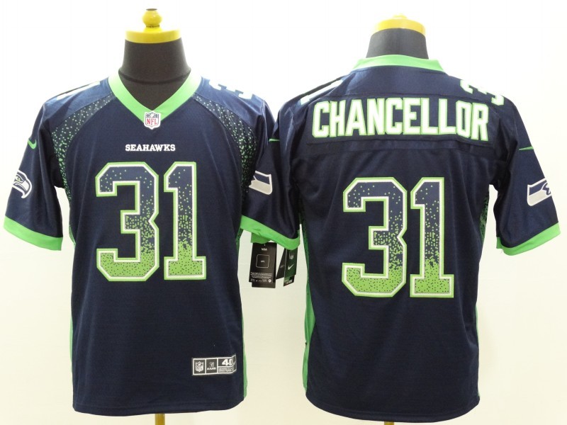 Men's Seattle Seahawks Kam Chancellor #31 Navy Jersey